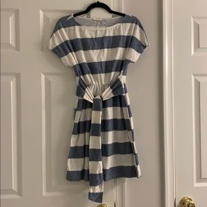 Tie front striped dress